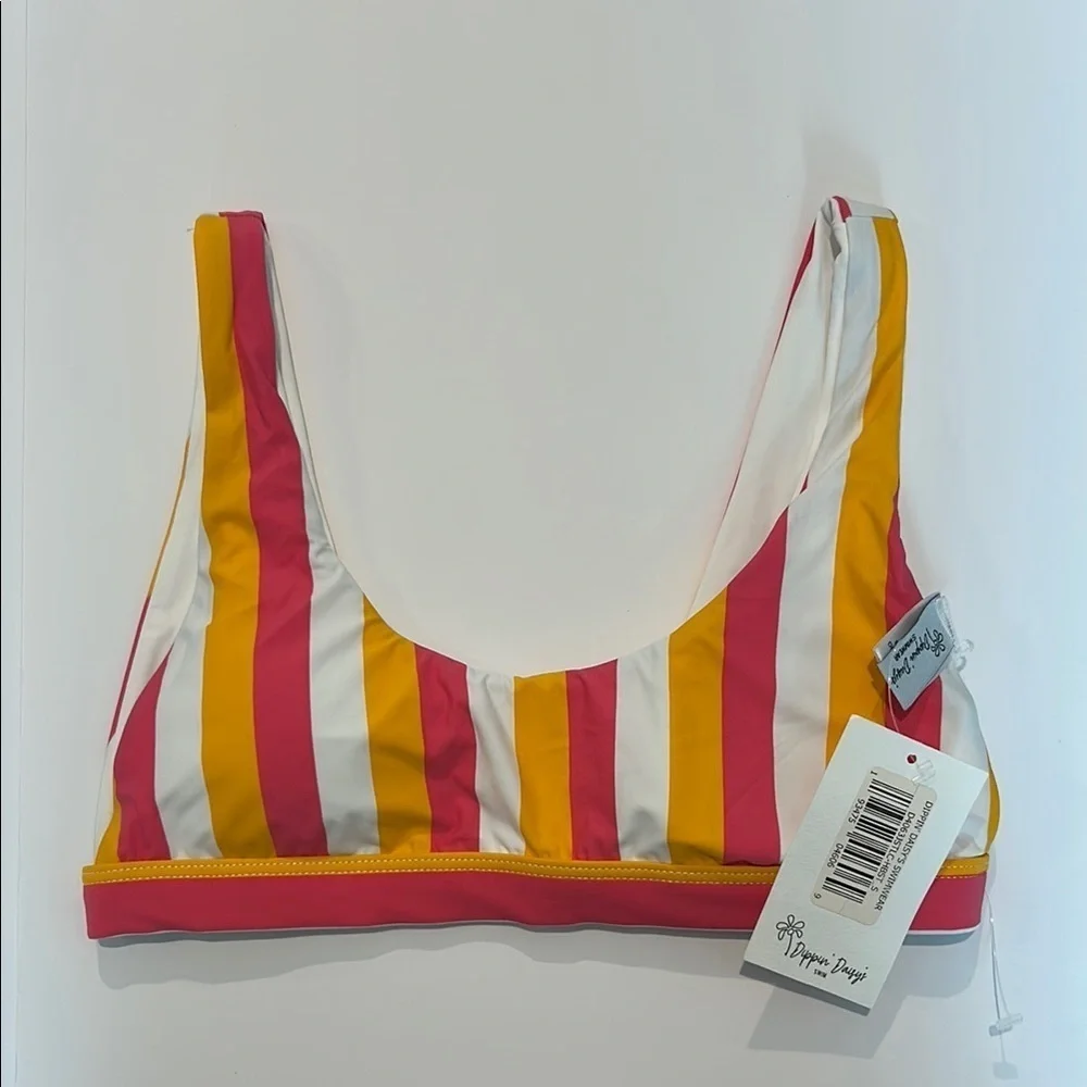 Dippin' Daisy's stripe bikini swim top size small new